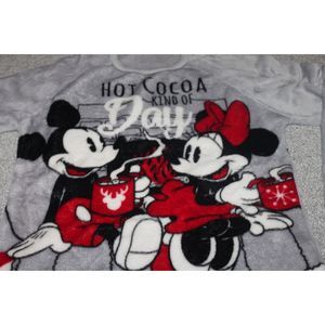 Disney Pajama Top Womens Size M Mickey and Minnie Mouse Lazy Day Cocoa Shirt